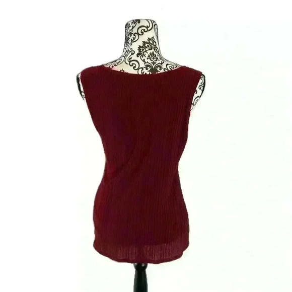 Banana Republic Solid Red Textured sleeveless deep V-Neck Top, M - Picture 8 of 8